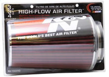 Load image into Gallery viewer, K&N Universal Air Filter Chrome Round Tapered Red - 4in Flange ID x 1.125in Flange Length x 9.5in H