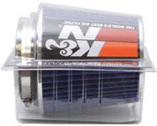Load image into Gallery viewer, K&N Universal Air Filter Chrome Round Tapered Blue - 4in Flange ID x 1.125in Flange Length x 5.5in H