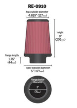 Load image into Gallery viewer, K&N Universal Rubber Filter 3inch FLG / 5inch OD-B / 4-5/8inch OD-T / 8inch H