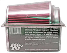 Load image into Gallery viewer, K&N Universal Air Filter Chrome Round Tapered Red - 4in Flange ID x 1.125in Flange Length x 5.5in H