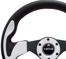Load image into Gallery viewer, NRG Reinforced Steering Wheel (320mm) Blk w/White Trim & 4mm 3-Spoke