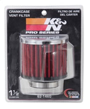 Load image into Gallery viewer, K&N 1.5in Flange ID x 3in OD x 2.5in H Chrome Finish Rubber Base Crankcase Vent Filter