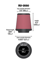 Load image into Gallery viewer, K&N Universal Rubber Filter 3 1/2 inch FLG / 4 5/8 inch Base / 3-1/2 inch Top / 5 1/2 inch Height