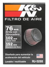Load image into Gallery viewer, K&N Universal Round Clamp-On Air Filter 3in Flange ID x 6in Base OD x 4.625in Top OD x 3in Height