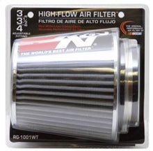 Load image into Gallery viewer, K&N Universal Filter Chrome Round Tapered White - 4in Flange ID x 1.125in Flange Length x 5.5in H
