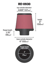 Load image into Gallery viewer, K&N Universal Rubber Filter - Round Tapered 6in Base OD x 3in Flange ID x 6in H