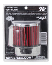 Load image into Gallery viewer, K&N Rubber Base Chrome Top Push-In Crankcase Vent Filter 3in OD x 2-1/2in H.