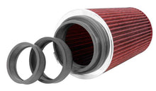 Load image into Gallery viewer, K&N Universal Air Filter Chrome Round Tapered Red - 4in Flange ID x 1.125in Flange Length x 9.5in H