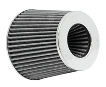 Load image into Gallery viewer, K&N Universal Filter Chrome Round Tapered White - 4in Flange ID x 1.125in Flange Length x 5.5in H