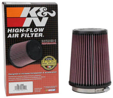 Load image into Gallery viewer, K&N Filter Universal Rubber Filter 4 inch Flange 5 3/8 inch Base 4 3/8 inch Top 7 inch Height