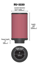 Load image into Gallery viewer, K&N Filter Universal Rubber Filter 5in Flange ID / 6.5in OD / 10in Height