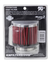 Load image into Gallery viewer, K&N 1.75in Flange ID x 3in OD x 2.5in H Chrome Finish Rubber Base Crankcase Vent Filter