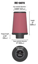 Load image into Gallery viewer, K&N Universal Rubber Filter 4inch FLG / 6inch OD-B / 4-5/8inch OD-T / 9inch H