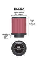 Load image into Gallery viewer, K&N Filter Universal Rubber Filter 2 1/4 inch Flange 3 1/2 inch OD 4 inch Height