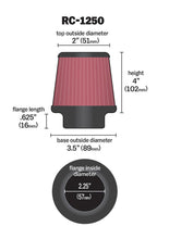 Load image into Gallery viewer, K&N Universal Chrome Filter 2.25 Inch Flange / 3.5 Inch Base / 2 Inch Top / 4 Inch Height
