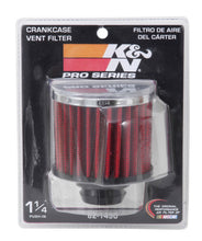 Load image into Gallery viewer, K&N Rubber Base Chrome Top Push-In Crankcase Vent Filter 3in OD x 2-1/2in H.