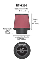 Load image into Gallery viewer, K&N Universal Chrome Filter 2.25 Inch Flange / 3.5 Inch Base / 2 Inch Top / 4 Inch Height