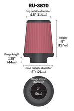 Load image into Gallery viewer, K&N Universal Clamp-On Air Filter 3in FLG / 5in B / 4-1/2in T / 5in H