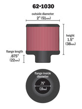 Load image into Gallery viewer, K&N Steel Base Crankcase Vent Filter .75in Vent OD x 2in OD x 1.5in Height
