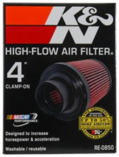Load image into Gallery viewer, K&N Universal Air Filter (4in. Flange / 6in. Base OD / 4-5/8in. Top OD / 6in. Height)