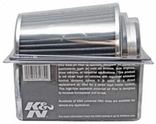 Load image into Gallery viewer, K&N Universal Filter Chrome Round Tapered White - 4in Flange ID x 1.125in Flange Length x 5.5in H