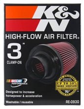 Load image into Gallery viewer, K&N Universal Rubber Filter - Round Tapered 6in Base OD x 3in Flange ID x 6in H