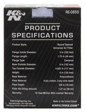 Load image into Gallery viewer, K&N Universal Air Filter (4in. Flange / 6in. Base OD / 4-5/8in. Top OD / 6in. Height)