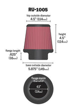 Load image into Gallery viewer, K&N Filter Universal X Stream Clamp-On 4-1/2in Flange 5-7/8in Base 4-1/2in Top 4-1/2in Height