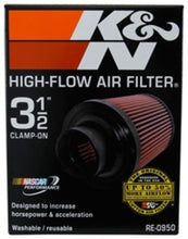 Load image into Gallery viewer, K&N Universal Rubber Filter 3 1/2inch ID FLG / 6inch Base / 4-5/8inch Top / 6inch Height