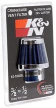 Load image into Gallery viewer, K&N 2in Base OD x .375in Flange ID x 1.75in H Rubber Base Crankcase Vent Filter - Blue