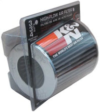 Load image into Gallery viewer, K&N Universal Filter Chrome Round Tapered White - 4in Flange ID x 1.125in Flange Length x 5.5in H