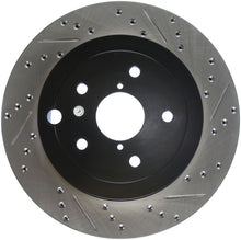 Load image into Gallery viewer, StopTech 08+ Subaru STI (Will Not Fit 05-07) Slotted & Drilled Sport Brake Rotor