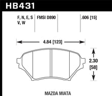 Load image into Gallery viewer, Hawk 04-05 Mazda Miata DTC-60 Motorsports Front Brake Pads
