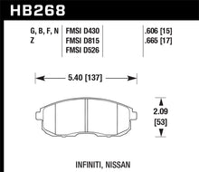 Load image into Gallery viewer, Hawk 03-04 G35/03-05 G35X/ 02-05 350z w/o Brembo HP+ Street Front Brake Pads
