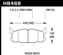 Load image into Gallery viewer, Hawk 03-05 Miata w/ Sport Suspension Blue 9012 Race Rear Brake Pads D1002
