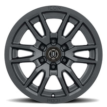 Load image into Gallery viewer, ICON Vector 6 17x8.5 6x135 6mm Offset 5in BS 87.1mm Bore Satin Black Wheel
