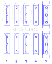 Load image into Gallery viewer, King Subaru EJ20/EJ22/EJ25 .002 Oversized Bi-Metal Silicon Aluminum Main Bearing Set
