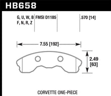 Load image into Gallery viewer, Hawk 06-13 Chevrolet Corvette Z06 DTC-60 Race Front Brake Pads (One Piece)
