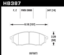 Load image into Gallery viewer, Hawk 06-09 350z/ 05-08 G35 w/o Brembo Performance Ceramic Street Front Brake Pads
