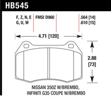 Load image into Gallery viewer, Hawk 03-07 G35/350z w/ Brembo HP+ Street Front Brake Pads
