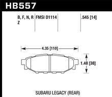 Load image into Gallery viewer, Hawk 2013-2014 Subaru BRZ Ltd (277mm Fr Disc/Solid Rr Disc) High Perf. Street 5.0 Rear Brake Pads
