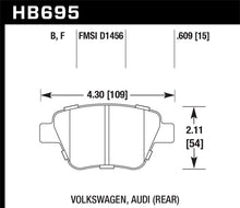 Load image into Gallery viewer, Hawk 12 Audi A3 / 11-12 VW Golf GTI/Jetta S/Jetta SE/Jetta SEL/Jetta TDI HPS Street Rear Brake Pads
