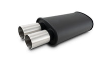 Load image into Gallery viewer, Vibrant Streetpower Flat Blk Muffler 9x5x15in Body 2.5in Inlet ID 3in Tip OD w/Dual Straight Tips
