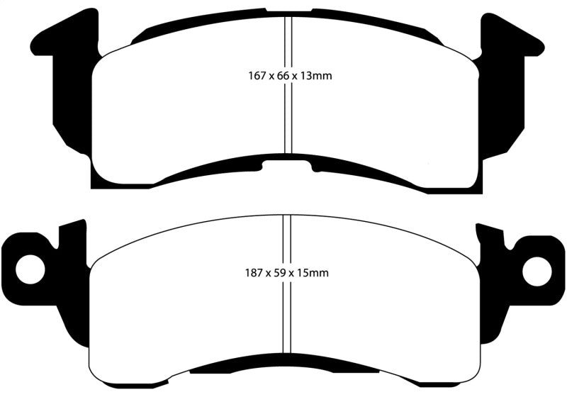 EBC 73-74 Buick Apollo 4.1 Yellowstuff Front Brake Pads