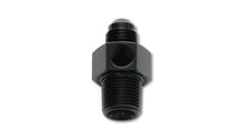 Load image into Gallery viewer, Vibrant -6AN Male to 3/8in NPT Male Union Adapter Fitting w/ 1/8in NPT Port
