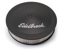 Load image into Gallery viewer, Edelbrock Air Cleaner Pro-Flo Series Round Steel Top Paper Element 14In Dia X 3 75In Dropped Base
