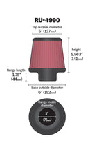 Load image into Gallery viewer, K&amp;N Filter Universal Rubber Filter-Rd Tapered 3in Flange ID x 6in Base OD x 5in Top OD x 5.563in H
