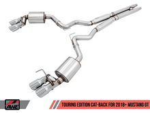 Load image into Gallery viewer, AWE Tuning 2018+ Ford Mustang GT (S550) Cat-back Exhaust - Touring Edition (Quad Chrome Silver Tips)
