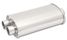 Load image into Gallery viewer, Vibrant StreetPower Oval Muffler 5in x 9in x 15in - 3in inlet/Dual Outlet (Center In - Dual Out)
