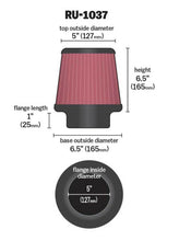 Load image into Gallery viewer, K&amp;N Universal Clamp-On Air Filter 5in FLG / 6-1/2in B / 5in T / 6-1/2in H
